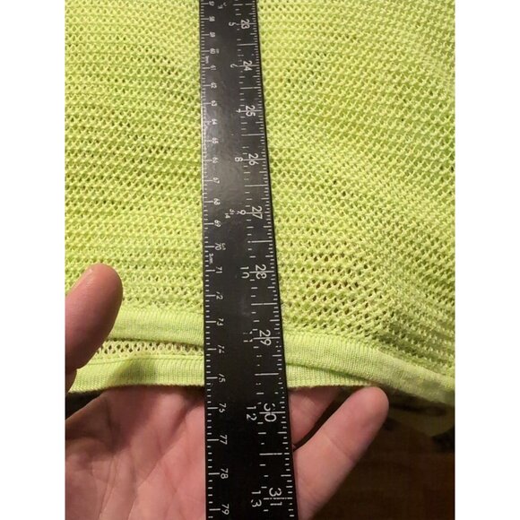 Easywear By Chicos Lime Green Mesh Blouse Women's Size 2 Swimsuit Cover - Picture 6 of 6